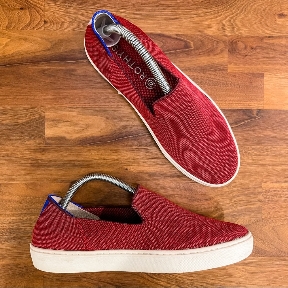 🍋 Rothy’s • Women’s Maroon “The City” Slip On Sneaker Size 8.5